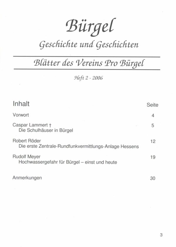 Bürgeler Heftchen Ausgabe 02