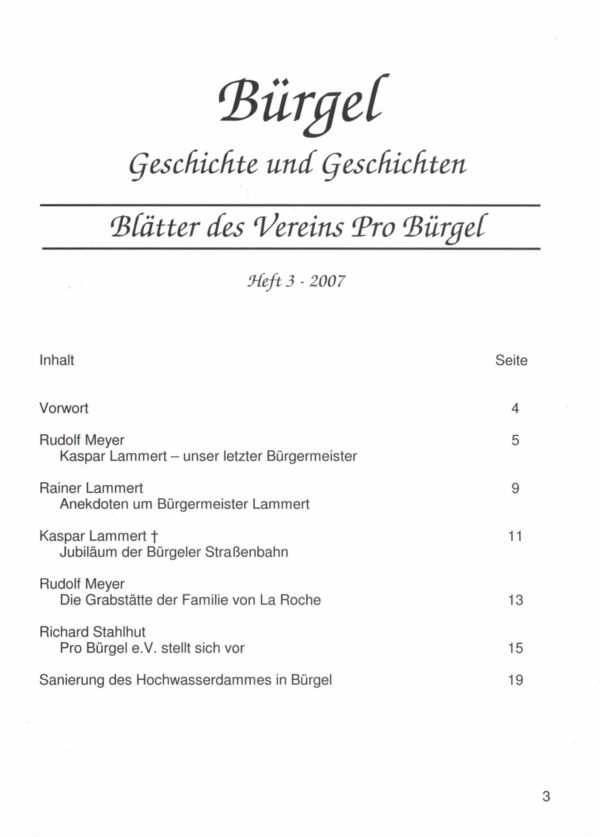 Bürgeler Heftchen Ausgabe 03