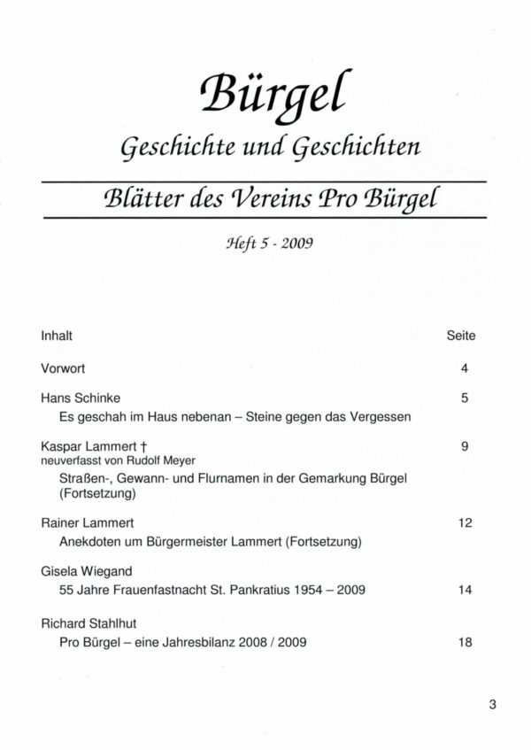 Bürgeler Heftchen Ausgabe 05