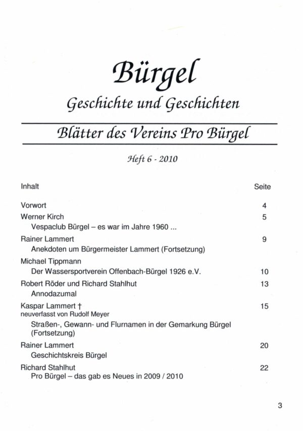 Bürgeler Heftchen Ausgabe 06