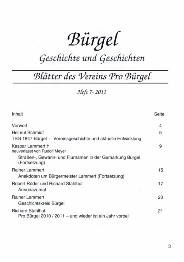 Bürgeler Heftchen Ausgabe 07 (nicht mehr verfügbar)